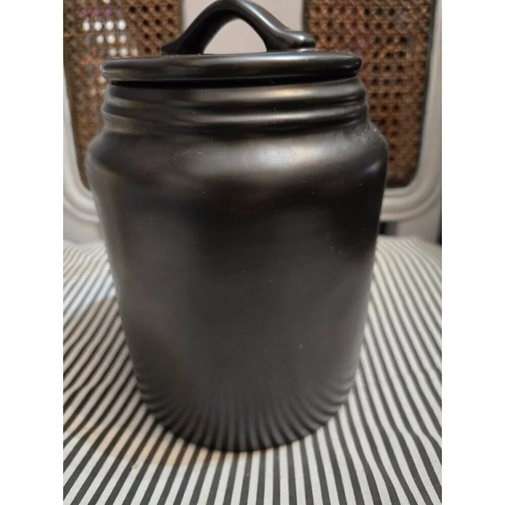 NWT Rae Dunn Halloween Haunted Canister Black Orange